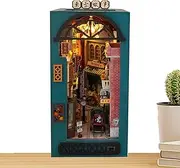 Bookshelf Nook Kit | Booknooks Diorama with LED Light - Diorama Kits for Adults Teens Beginners, Retro Bookshelf Insert Decor for Home