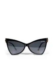 Tallulah Shiny Black Butterfly Sunglasses