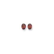 14k White Gold 9x7mm Oval Rhodolite Garnet earring