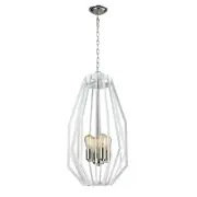 GAMBA Pendant Lamp Light Interior ES X 4 White Narrow Angular Cage OD380mm