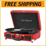 Portable Vinyl Record Player with Bluetooth & Speakers - Vintage Style Suitcase