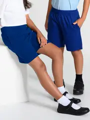 Kids Knit School Shorts - Royal Blue 16 DARK BLUE (SOLID)