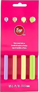 Boye Products 235001MM Plastic Crochet Hook Set, Sizes L11 to P16