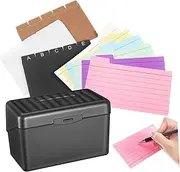 Veemoon 1 Set Index Card Organizer Box Kit Flash Cards Note Taking Papers for Office Study Home Use Easy to Use Smooth Writing Capacity Storage