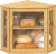Corner Bread Box Kitchen Counter Bamboo Wood Large Capacity Bread Storage Meduim