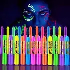 12 Pieces Glow Blacklight Face & Body Paint Makeup, Glow in the Dark Face