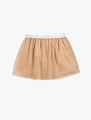 [Koton] Girls's Glittery Tulle Gleamy Elastic Waistband Skirt