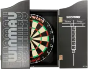 Micro Band 3 Dart Board Set Winmau Pro Line Black Cabinet + Darts