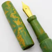 Ranga Abhimanyu Premium Ebonite Fountain Pen - Green Yellow, JoWo #6 Nibs (New)