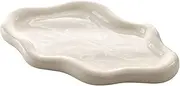 [emlovosy] Perfume Storage Dish Light Luxury Jewelry Tray Ceramic Trinket Plate Cloud Design Necklace Bracelet Ring Holder Smooth Surface Photo Prop Display White