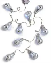 Holiday Lane 7-Ft Silvertone Battery-Operated LED String Light Bulbs