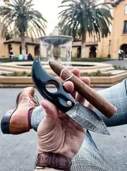 Damascus Cigar Cutter, Cigar Knife Razor Sharp (Pack of 3 Of Your Choice)