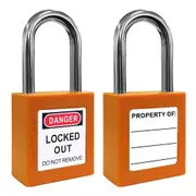 BRADY LOCKOUT/TAGOUT PADLOCK & SHACKLE 2 Keys & Labels - A43637