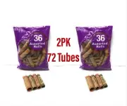 2PK 72 Rolls Assorted Coin Wrappers Paper Tubes Penny Nickle Dime Quarter
