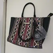 Nicole Lee Large Handbag Purse NWT Bling Sequins Aztec Studded Design