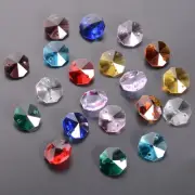 100pcs Crystal Octagon Beads Prisms Beads Drop Chandelier Hanging Parts 14mm