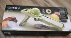 Oneida Mandolin Fruit Veggie Slicer New in Box Green-Lifetime Man. Warranty