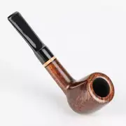 Briar Tobacco Smoking Pipe , Classic Billiard Shape, Fits 9mm Filter, Brown