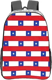 [DRTGEDS] Flag Of Chile Clear Backpack,High Capacity Clear Bag For Travel,Work,Festival, Concerts Women Men Unisex