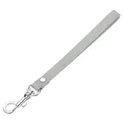 Leather Wristlet Strap for Purse, Keychain Bag (Silver Leather, Silver Clasp)