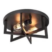 AFX Flush Mount Ceiling Light 13.8" Incandescent Dimmable Dome Aluminum Black