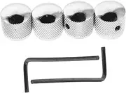 ibasenice 4pcs Guitar Knobs Replacement: Electric Guitar Metal Dome Potentiometer Knobs With Included Wrench For Bass Volume And Tone Control