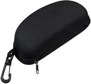 [Generic] Glasses Case with Loop for Glasses Sunglasses Swimming Goggles 3D Glasses Reading Glasses Black Comfortable, As Shown