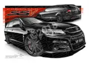 Commodore VF VF SSV WAGON VF SSV WAGON PHANTOM BLACK WHEELS A2 FRAMED PRINT (HC7