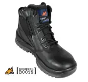 Mongrel 261020 Safety Work Boots Steel Toe Cap Zip Side BLACK Ankle