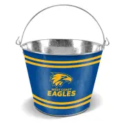 West Coast Eagles AFL Galvanised Tin Ice Bucket with Handle