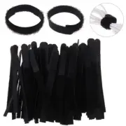 50x Reusable Nylon Hook Loop Cable Cord Ties Tidy Straps PC TV Organiser Black