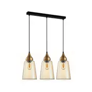 Interior Ellipse Glass Shape 3 Light Island Pendant Bronze Amber - JEREZ1X3S