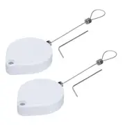 Retractable Remote Control Lock,for TV,DVD,Cup,Cell Phone 2Set White 39.37"