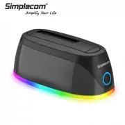 Simplecom HDD SSD Hard Drive Dock Station USB 3.0 for 2.5" 3.5" SATA RGB Lights