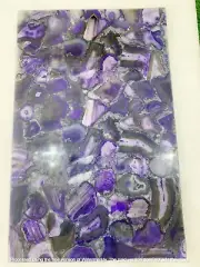 Purple Agate Stone Dining Table, Kitchen Slab Table, Console Bar Table Decors
