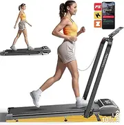 [Acezoe] Walking Pad Treadmill with Incline, 2 in 1 Foldable Treadmills for Home Small Office, 300lbs Portable Compact Under Desk Treadmill with App, Remote Control and LED Display