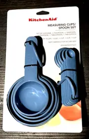 Kitchen Aid Aqua Sky 4 Cup & 5 Spoon Measuring Set (NEW)