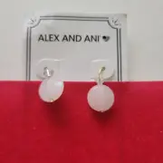 Alex & Ani Gold Filled Earring Wire Genuine White Quartz