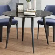 Marble Mania Round Dining Table Black