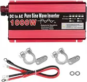 HENGJINGTR 1000 Watt DC 12V/24V/48V/60V Pure Sine Wave Power Inverter, AC 110V/220V Rv Inverters Charger Adapter with LCD Display for Truck, Home,60v to 220v