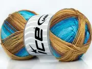 Blues Browns Biscuit 77482 Ice Yarns Fine Micro Acrylic 100gr 382yd