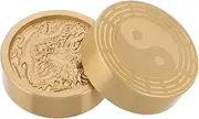 Brass Desk Weight Chinese Calligraphy Paperweight Solid Metal Traditional Design