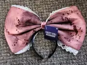 Creepy Doll Headband Big Bow Blood Splattered Tulle Scary Halloween Accessory