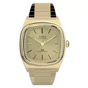 Q Timex 1983 Automatic Reissue Classic Stainless Steel Gold 34mm Watch TW2Y07200