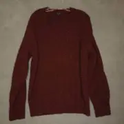 Rag & Bone Womens Sweater Wool Blend Red Pullover Long Sleeve V Neck XL New
