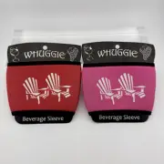 Set Of 2 Wine Glass Koozies Red And Pink Insulated Beverage Sleeves NWT