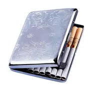 Silver Cigarette Case Box Metal Cigarette Case For Men Can Holds 20 Cigarettes