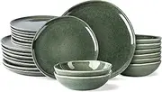 [AmorArc] Ceramic Dinnerware Sets,Handmade Reactive Glaze Stoneware Plates and Bowls Set,Highly Chip and Crack Resistant | Dishwasher & Microwave Safe Dishes Set,Service for 8 (24pc)