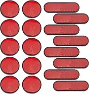 NICENEEDED 20 Pcs Front Reflector Round Trailer Reflectors Oval Driveway Reflectors, Self Adhesive Reflectors, Safety Reflector for Post Truck Automobiles Mailbox