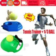 Single Tennis Trainer Training Practice Rebound Balls Back Base Tool + 3 Ball AN
